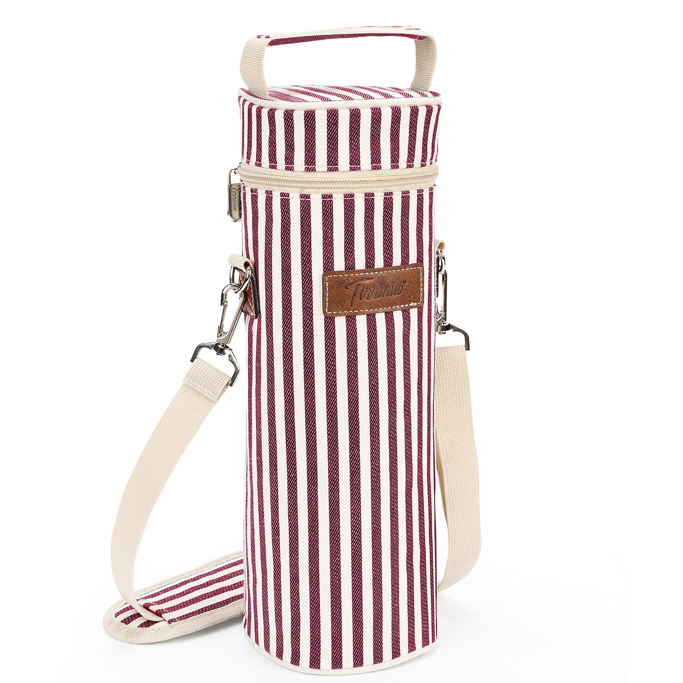 Wine Stripe Single Bottle Wine Carrier