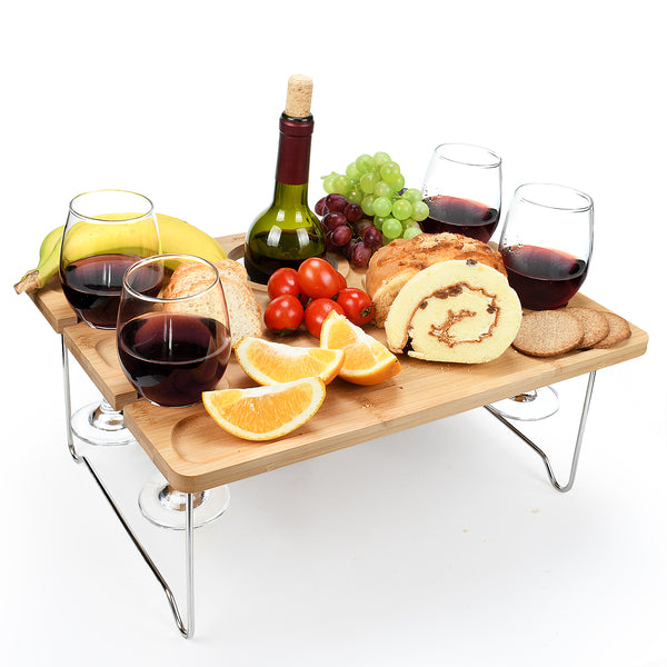 Foldable Bamboo Wine Table