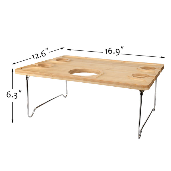 Foldable Bamboo Wine Table