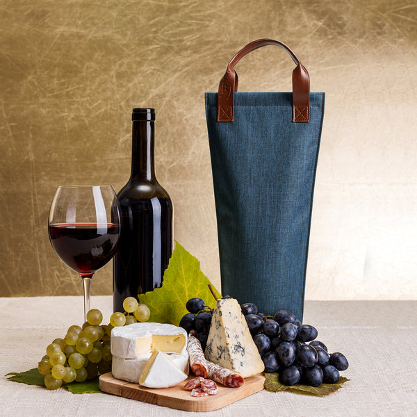 Blue Single Bottle Wine Bag