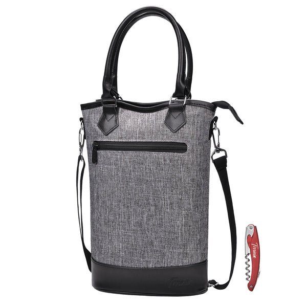 Grey 2 Bottle Wine Gift Tote