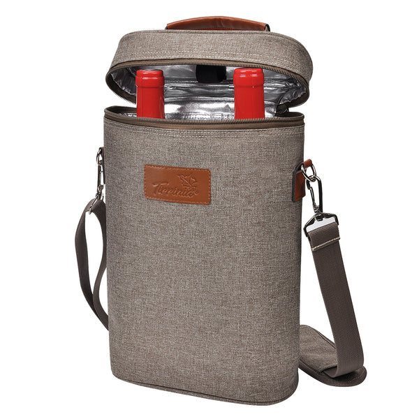 Khaki 2 Bottle Wine Carrier