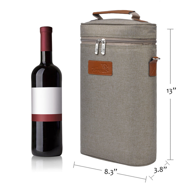 Khaki 2 Bottle Wine Carrier