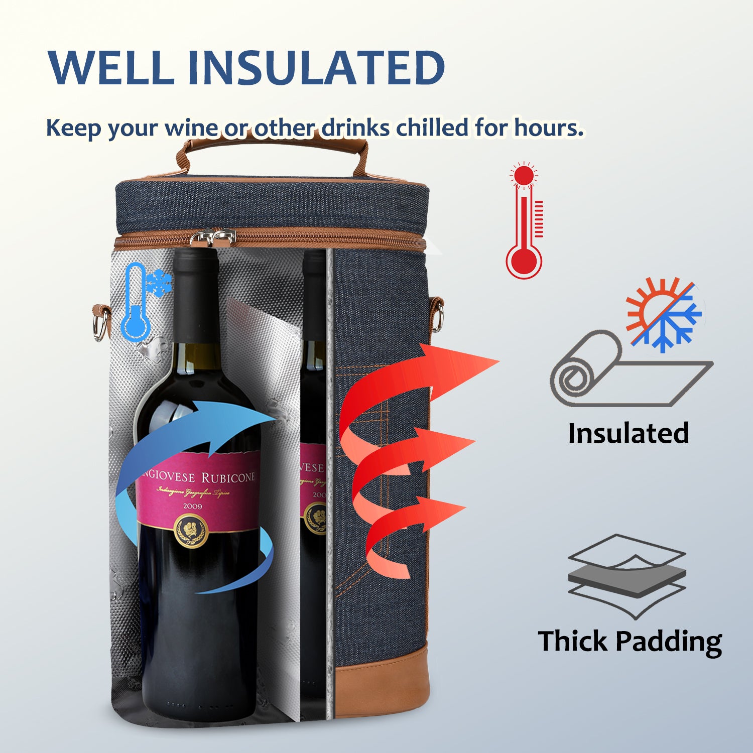 Blue 2 Bottle Wine Gift Tote