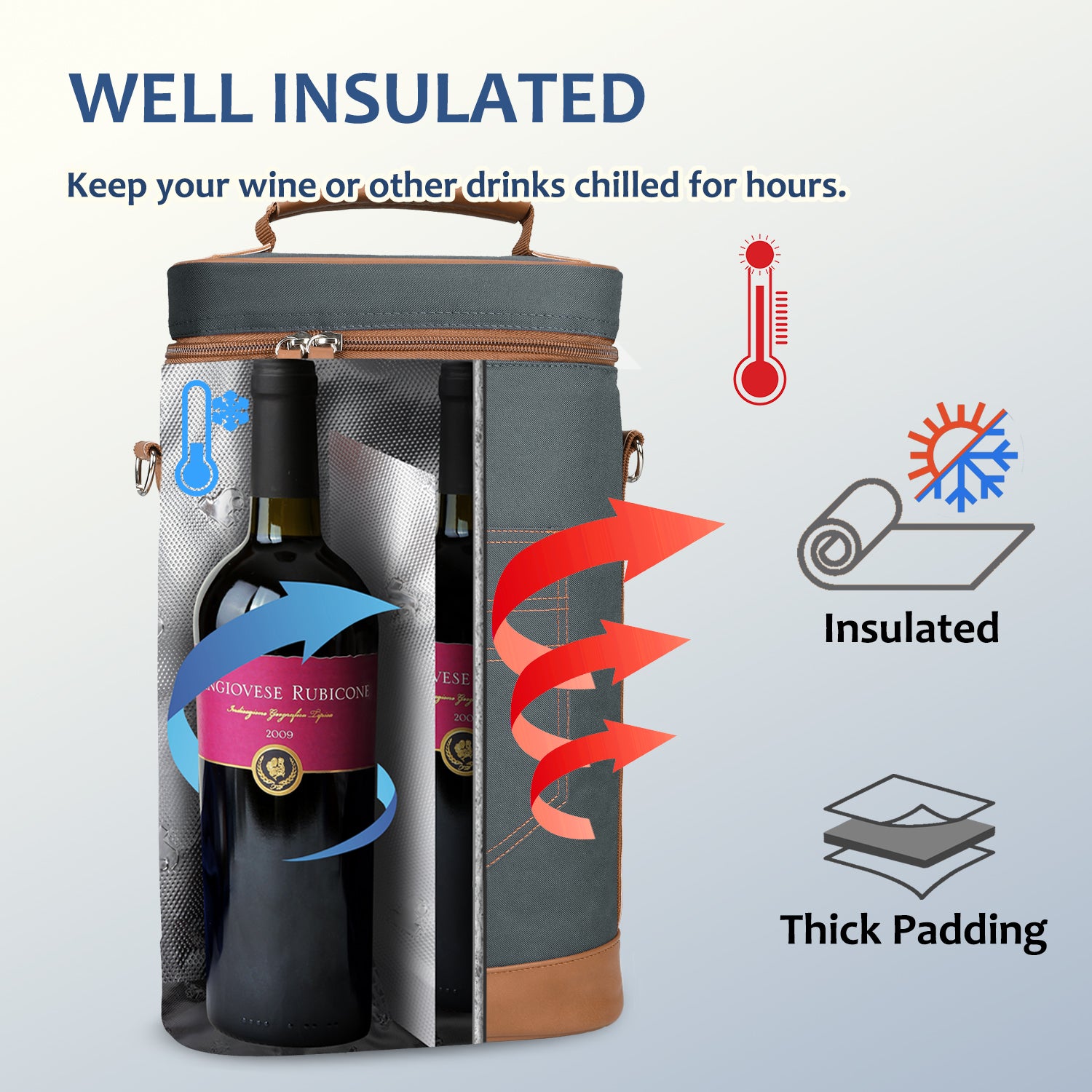 Grey 2 Bottle Wine Gift Tote