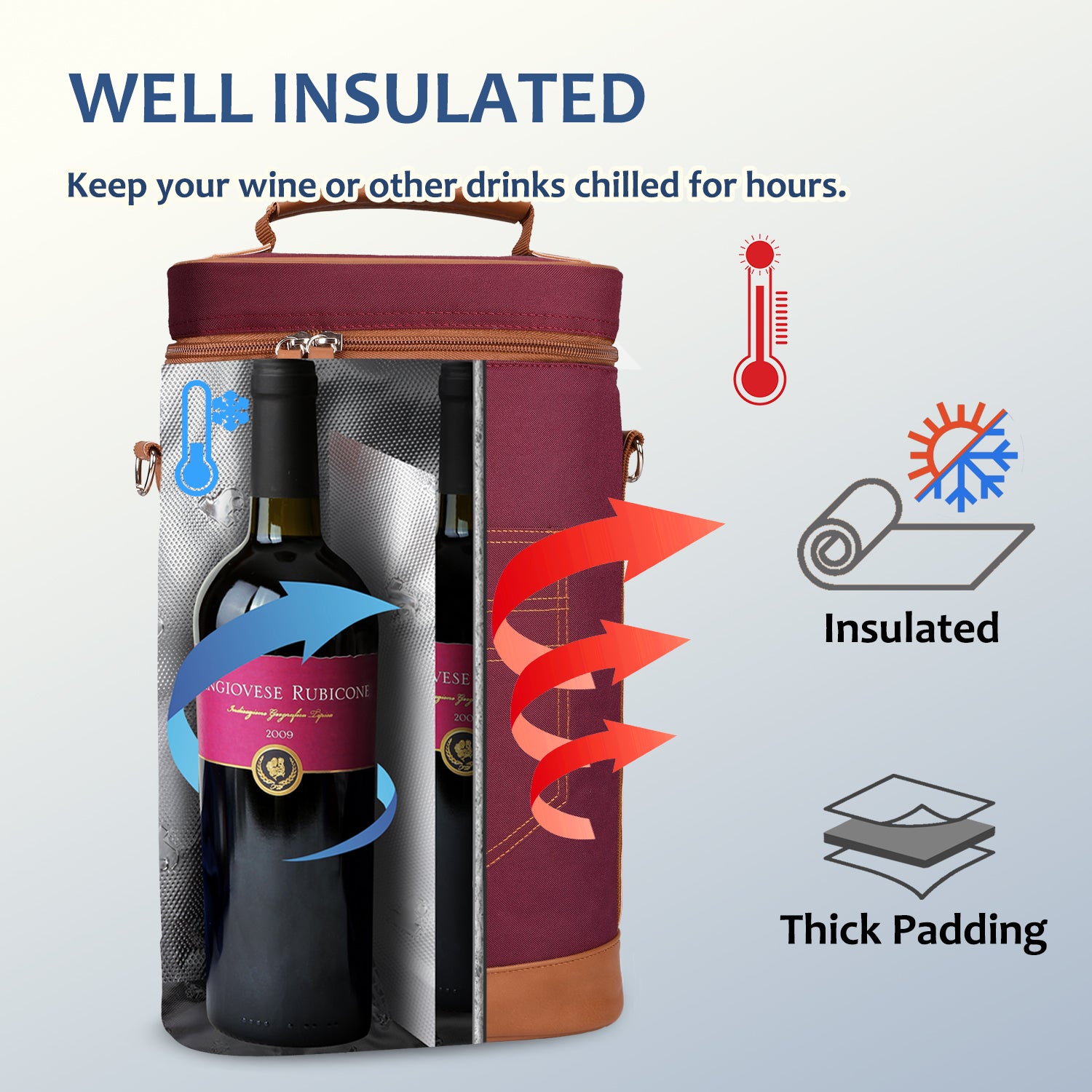 Red 2 Bottle Wine Gift Tote