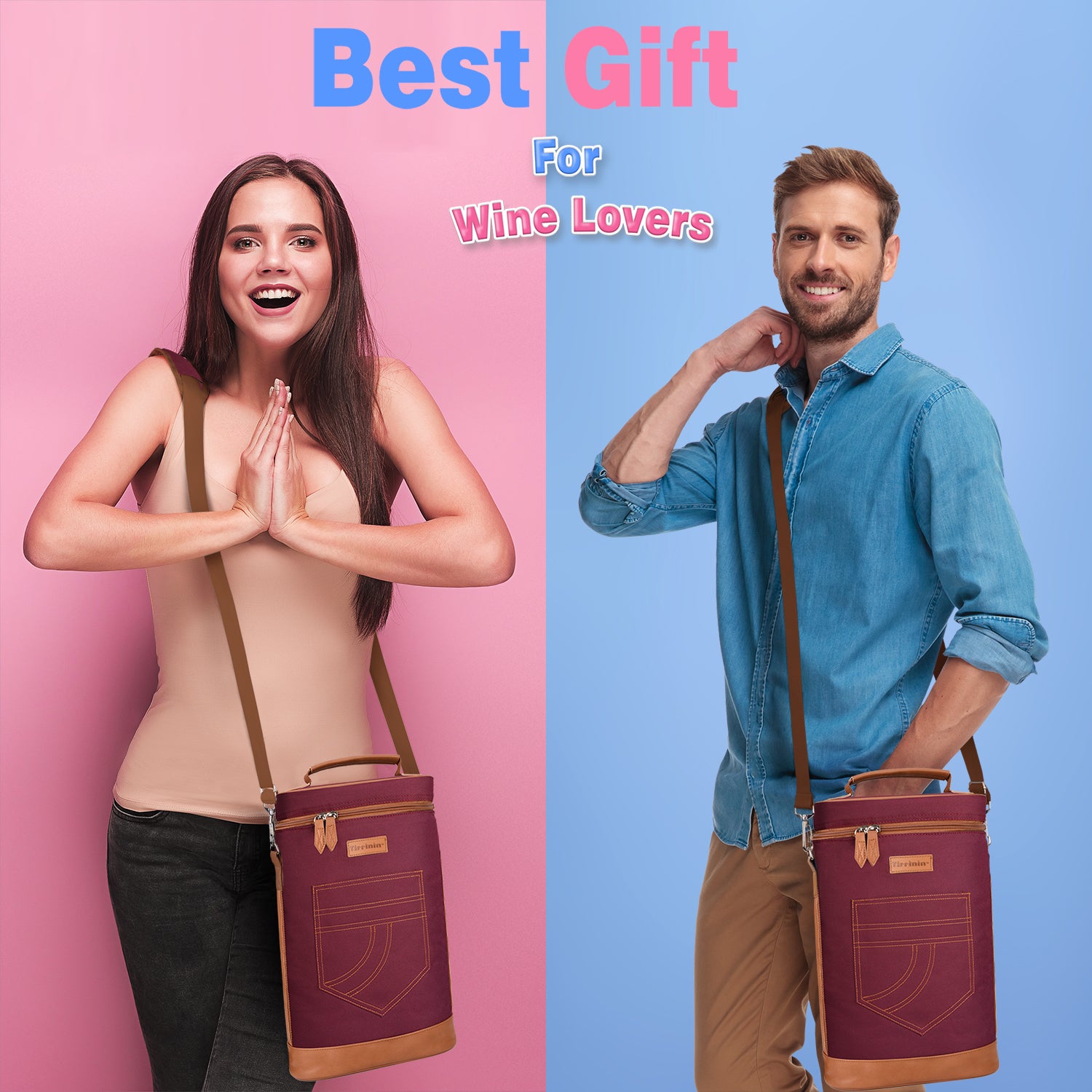 Red 2 Bottle Wine Gift Tote