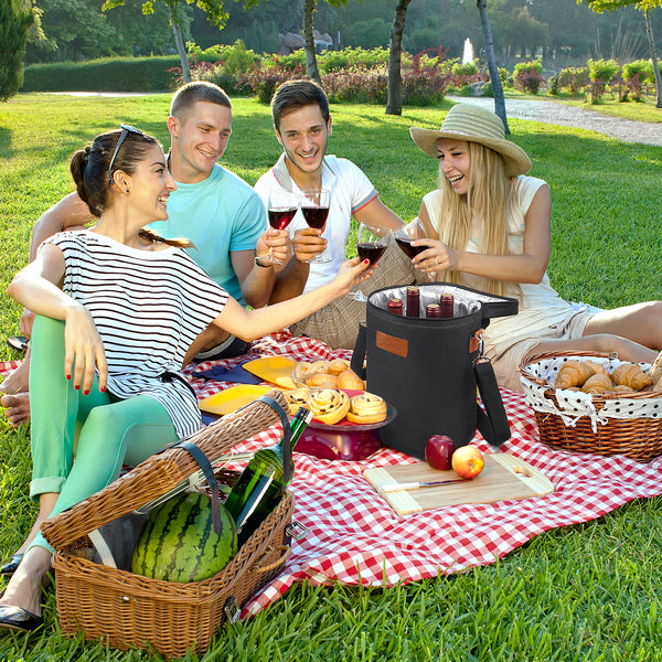 Black 4 Bottle Wine Cooler Tote