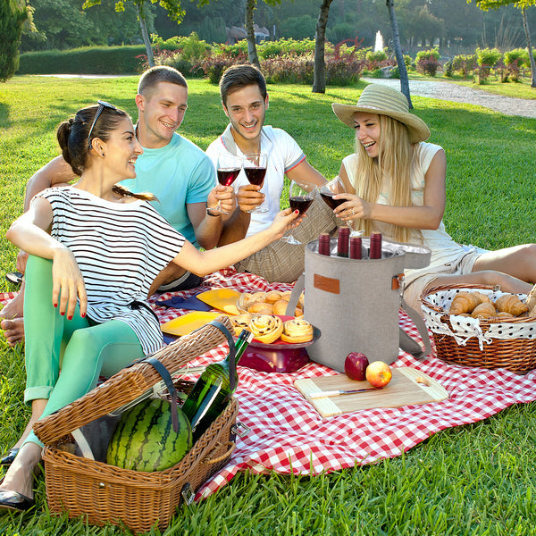 Grey 4 Bottle Wine Cooler Tote