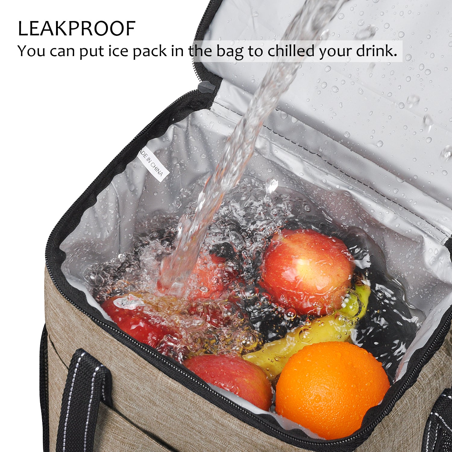 Beige 6 Bottle Wine Cooler Bag