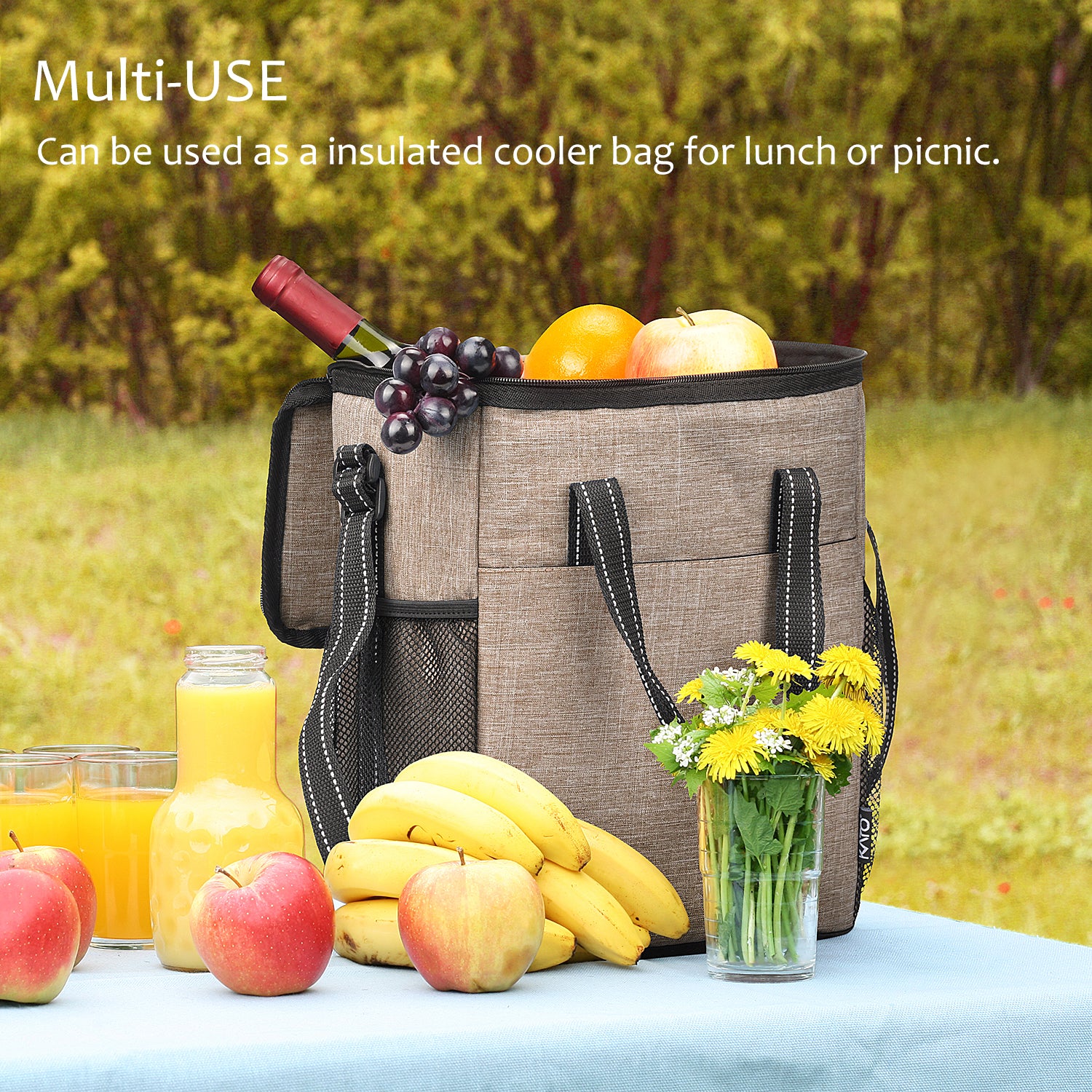 Beige 6 Bottle Wine Cooler Bag