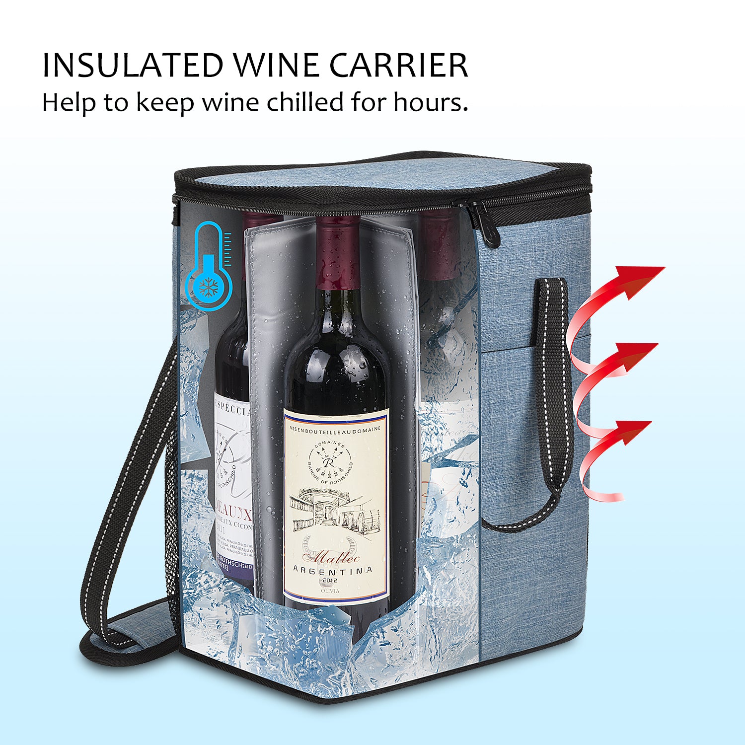 Blue 6 Bottle Wine Cooler Bag