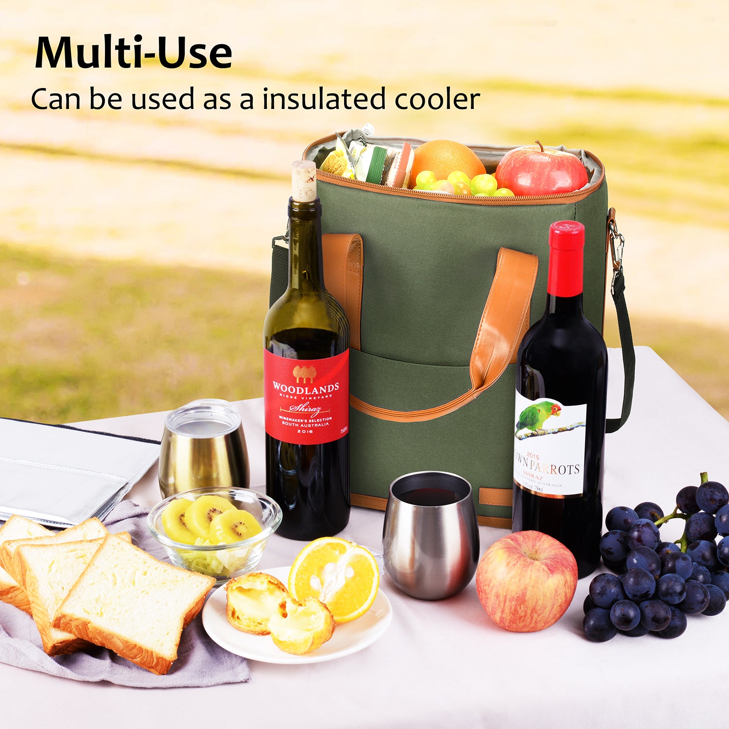 Olive 6 Bottle Wine Bag