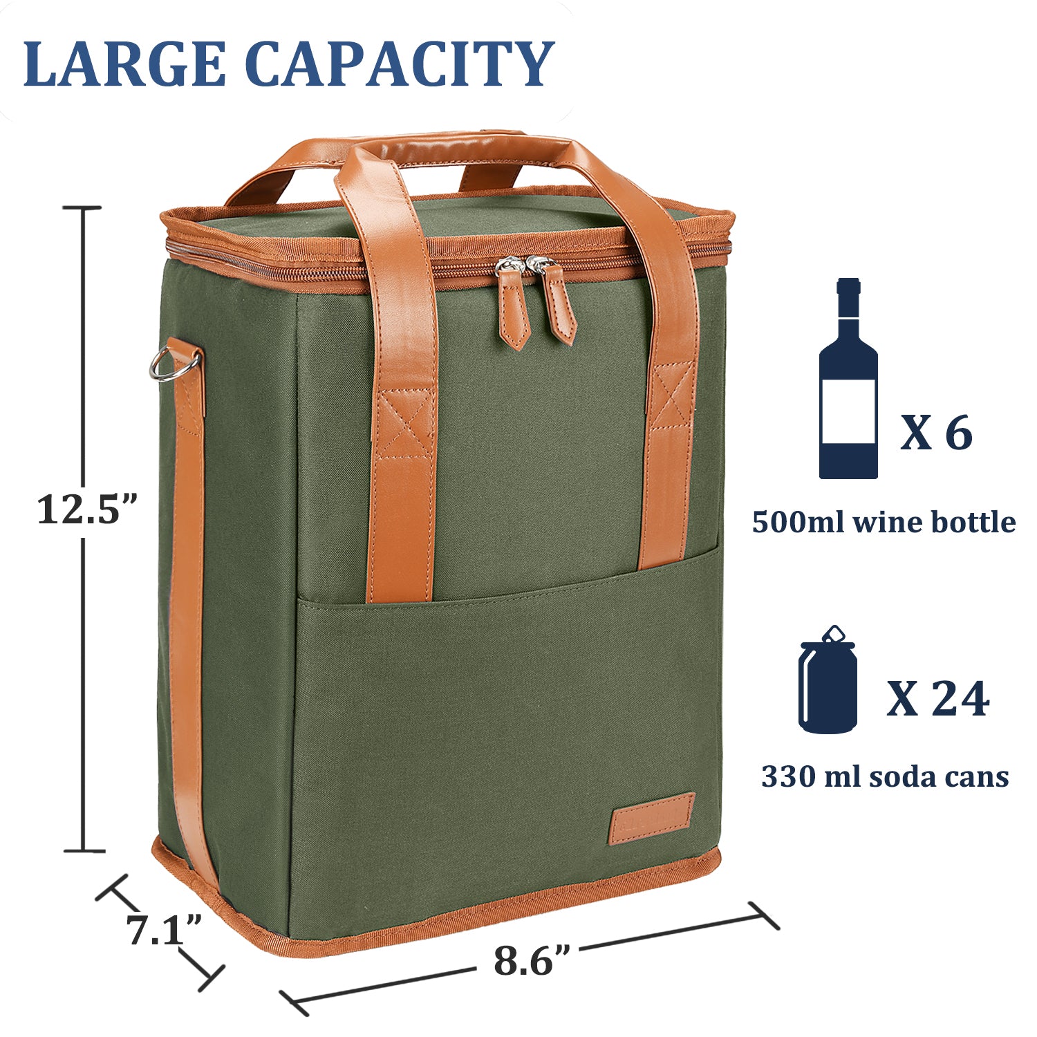 Olive 6 Bottle Wine Bag