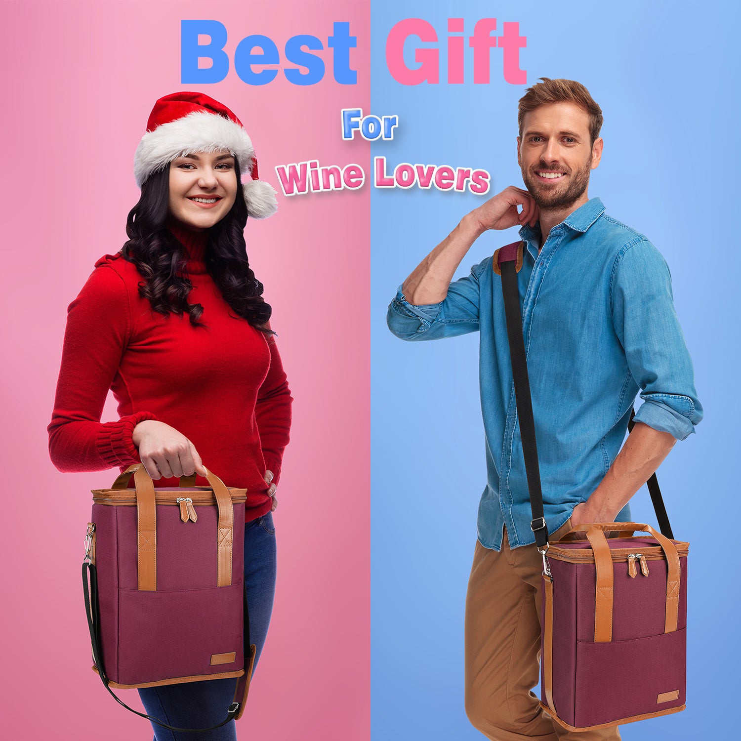 Red 6 Bottle Wine Bag