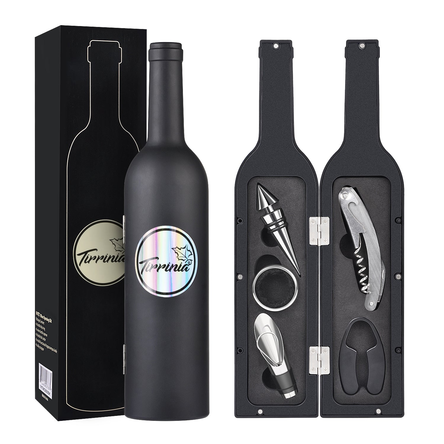 5 Pcs Deluxe Wine Accessory Gift Set Black