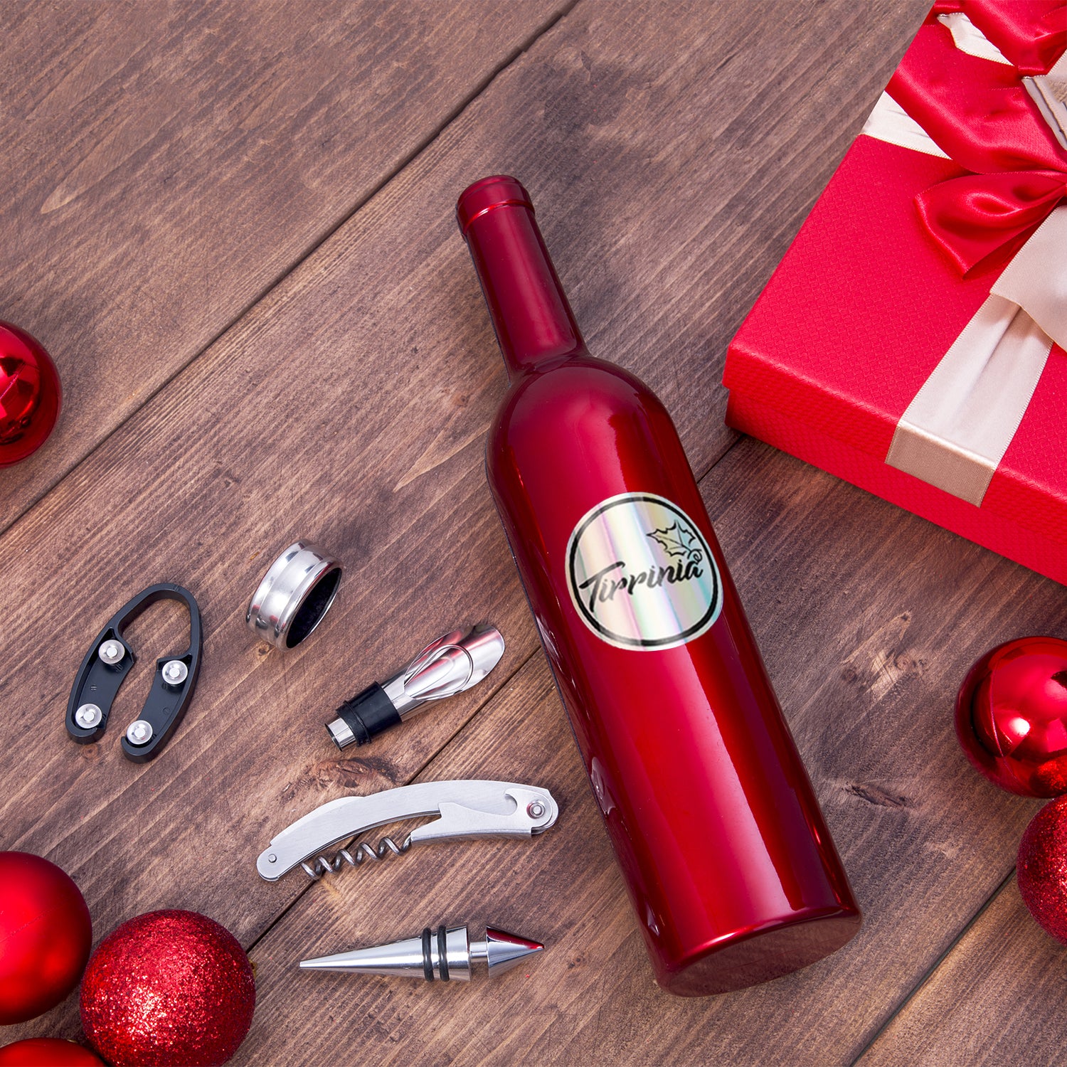 5 Pcs Deluxe Wine Accessory Gift Set Red