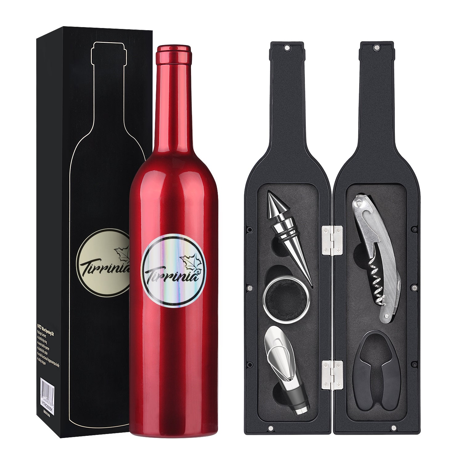 5 Pcs Deluxe Wine Accessory Gift Set Red