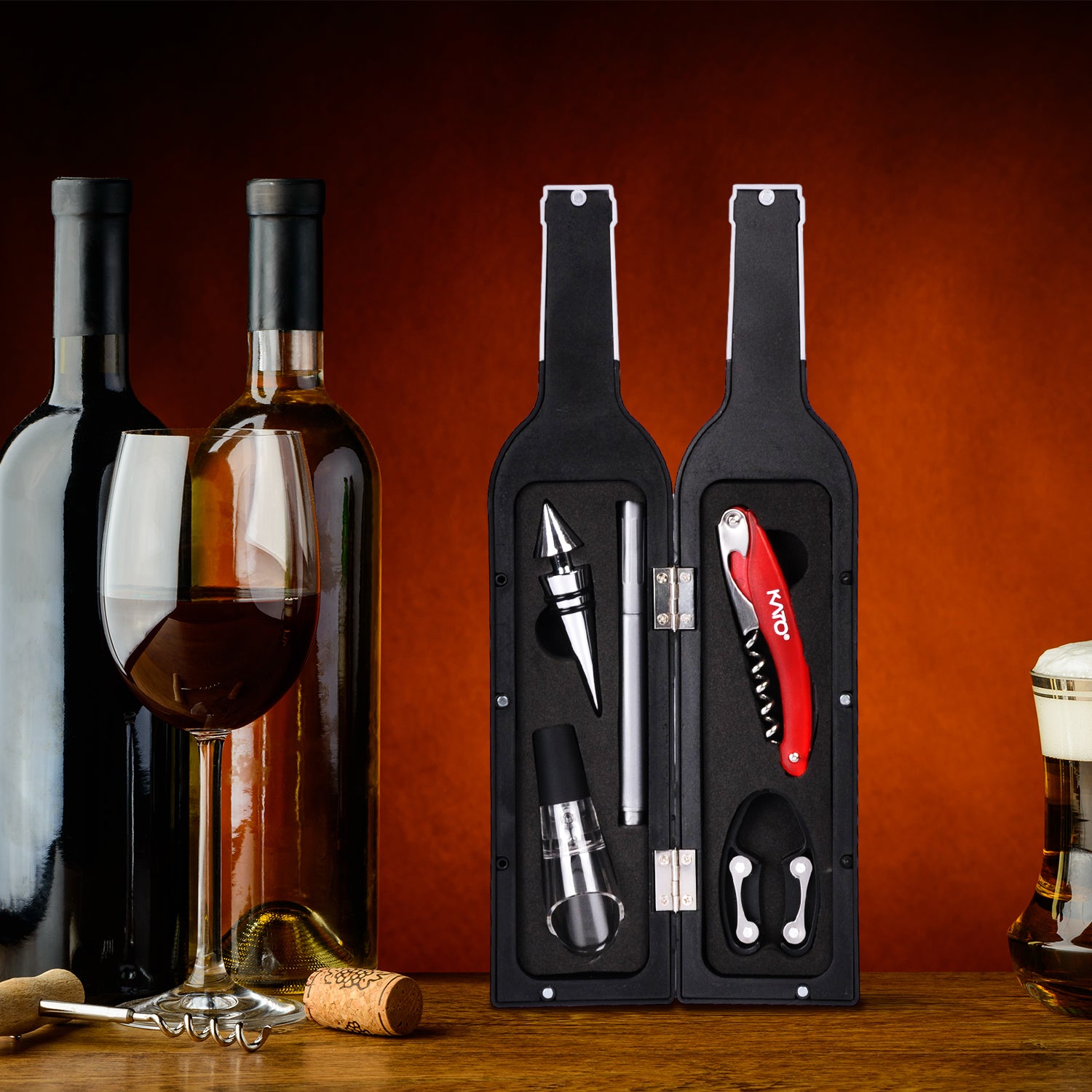 Grey Wine Bottle Opener Set 5 Pcs