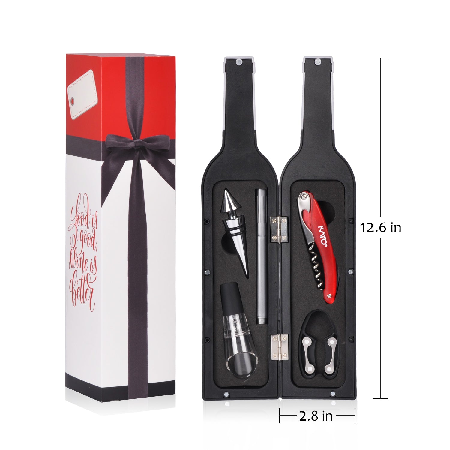 Wine Bottle Opener Set 5 Pcs with Paint Marker Red