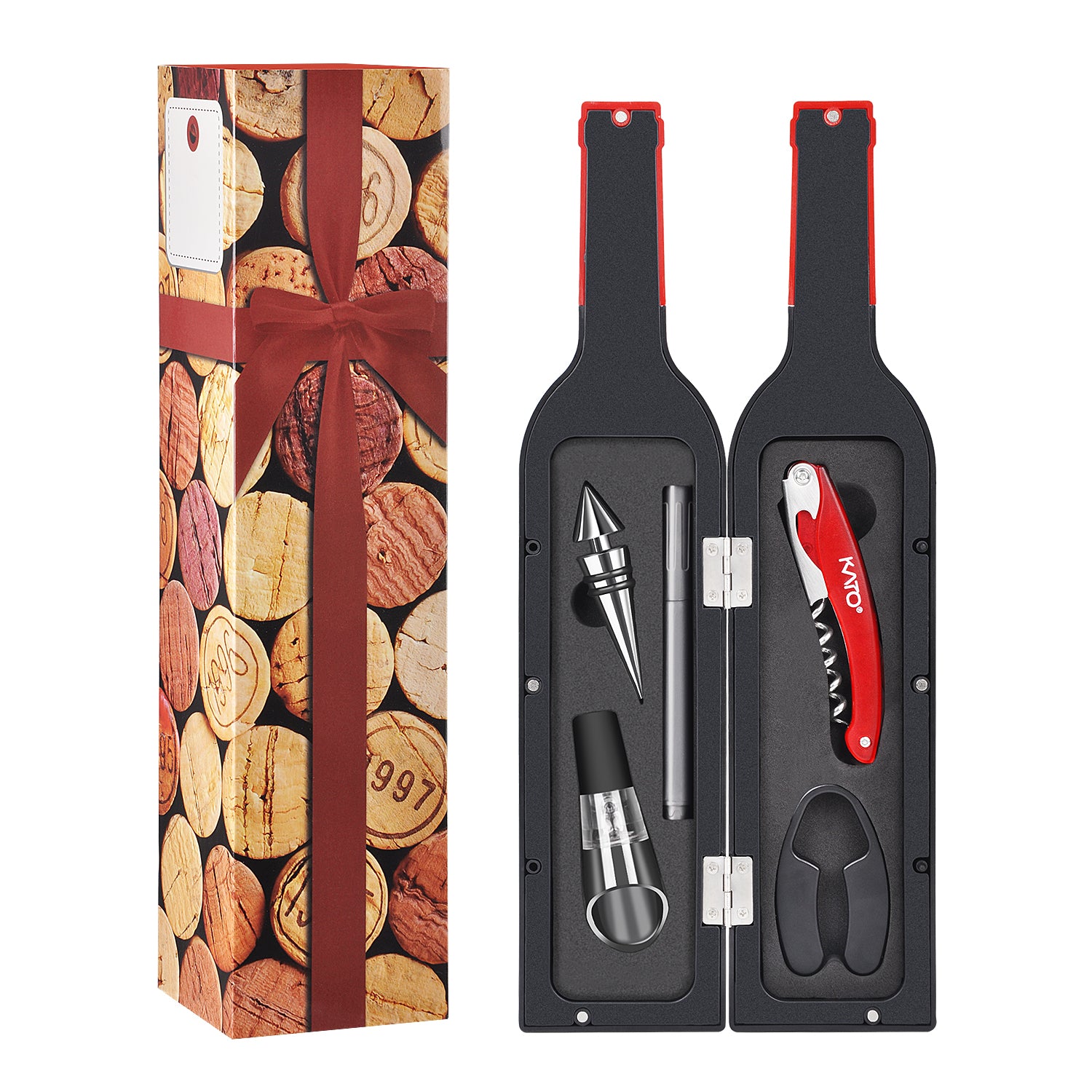 Wine Bottle Opener Set 5 Pcs with Paint Marker Gift Box