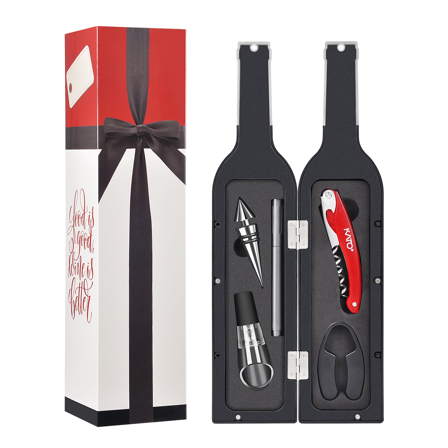 Wine Bottle Opener Set 5 Pcs with Paint Marker Red