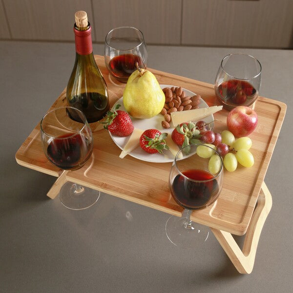 Foldable Bamboo Wine Table