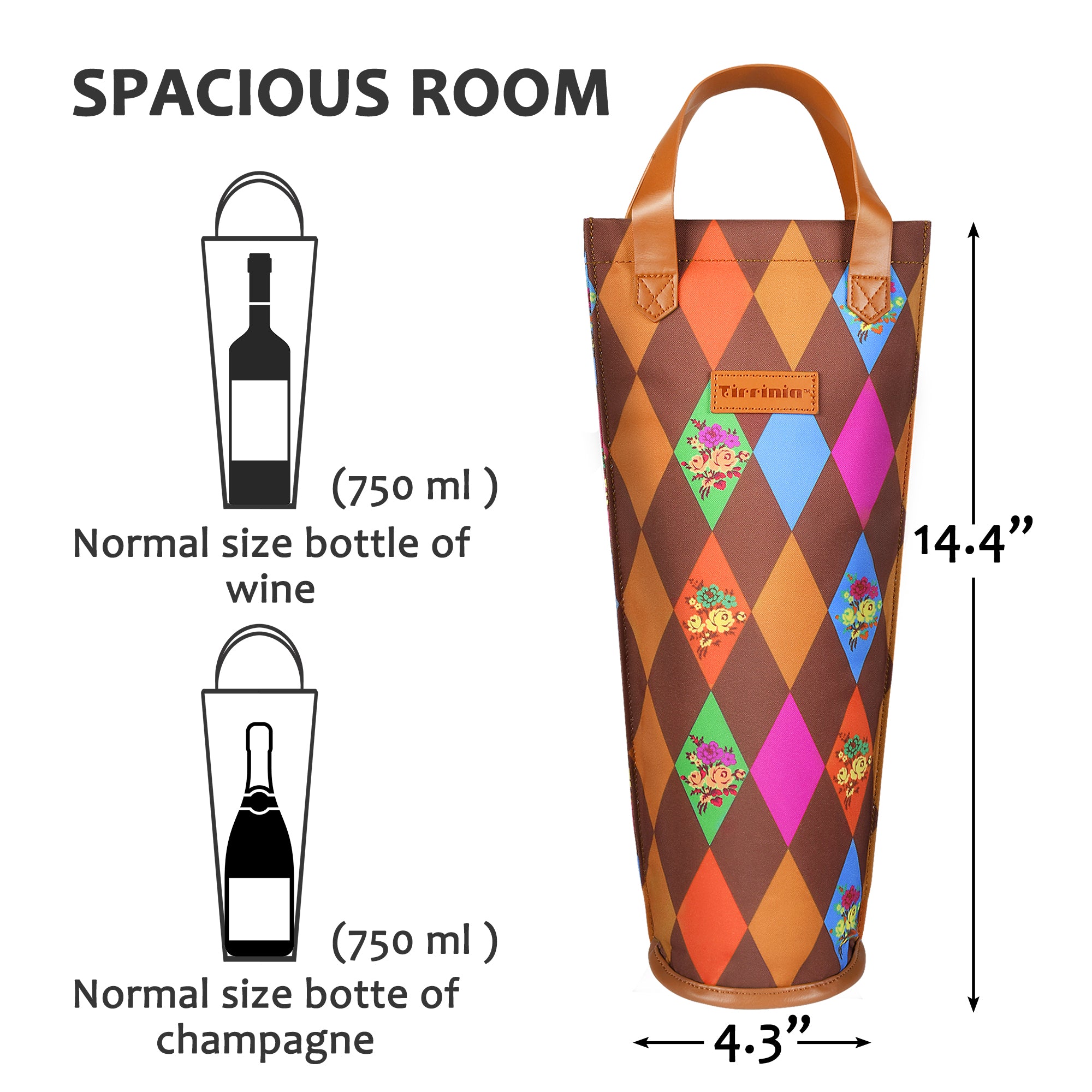 Brown Diamond Bottle Wine Tote Bag