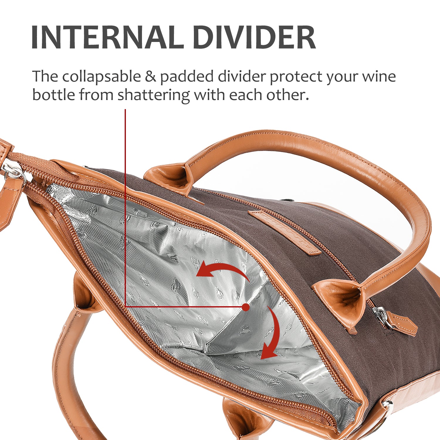 Brown 2 Bottle Wine Gift Bag