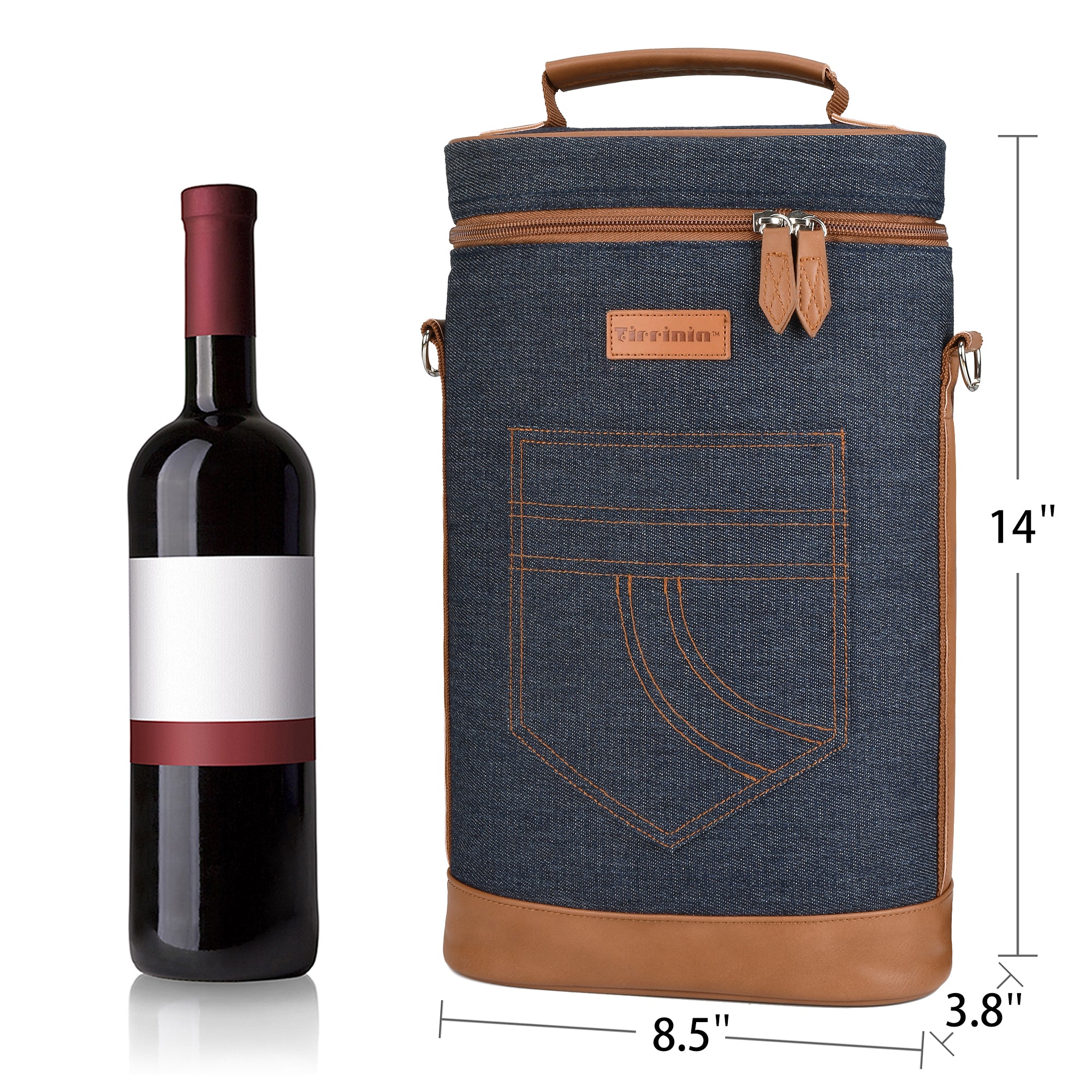 Blue 2 Bottle Wine Gift Tote