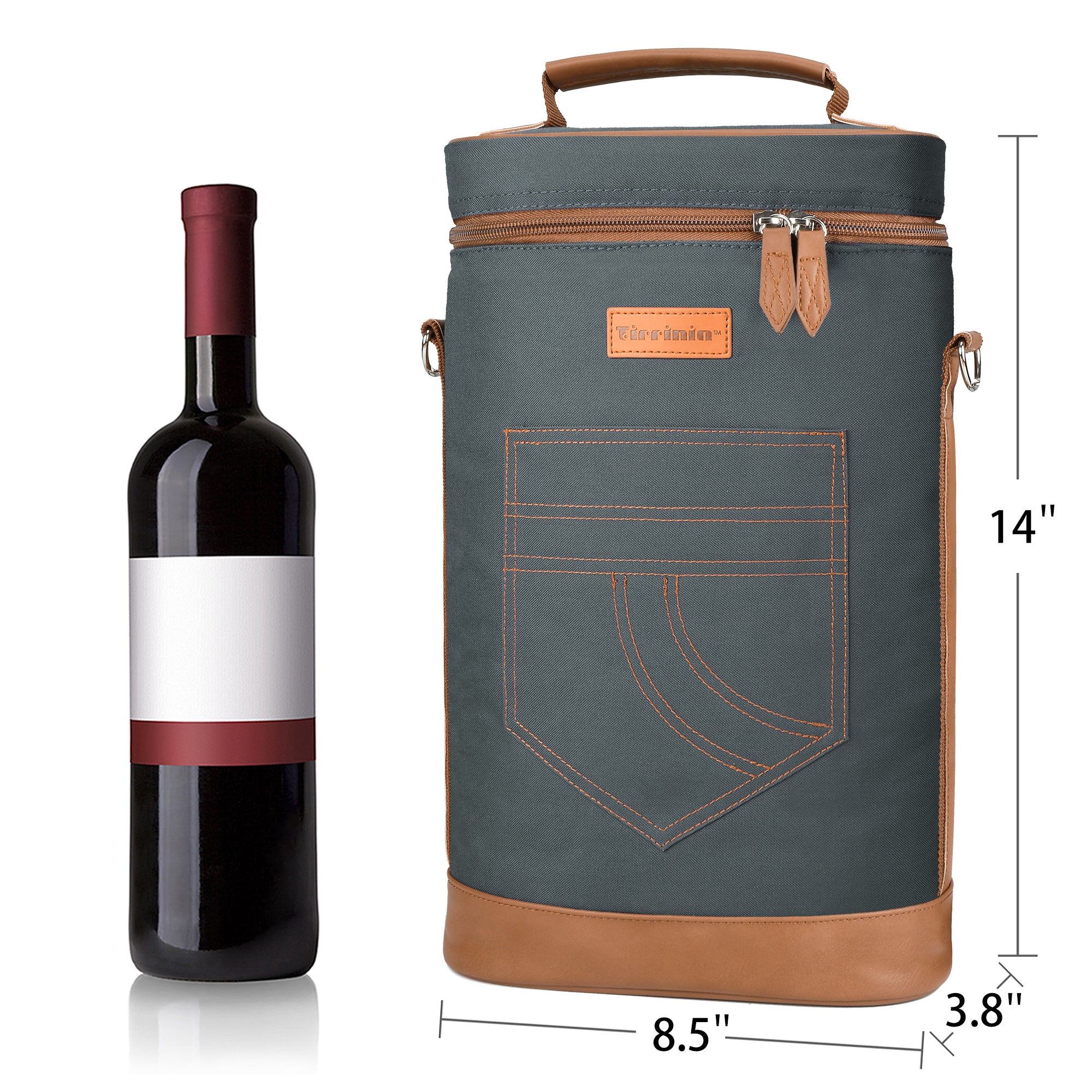Grey 2 Bottle Wine Gift Tote