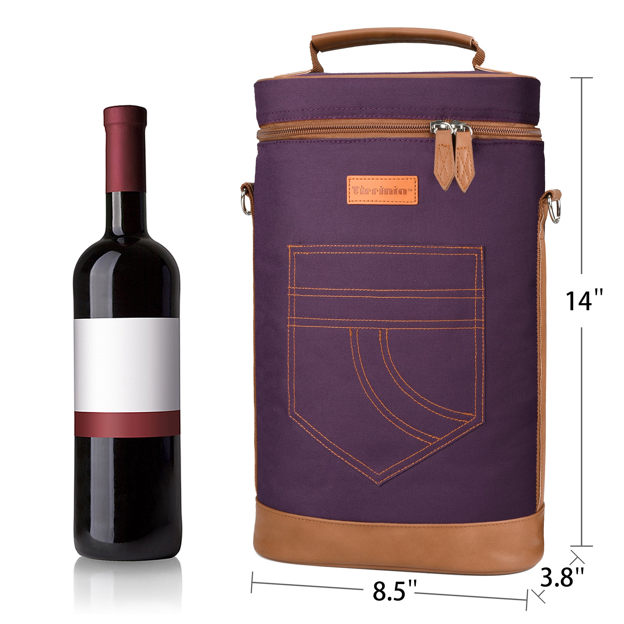 Purple 2 Bottle Wine Gift Tote