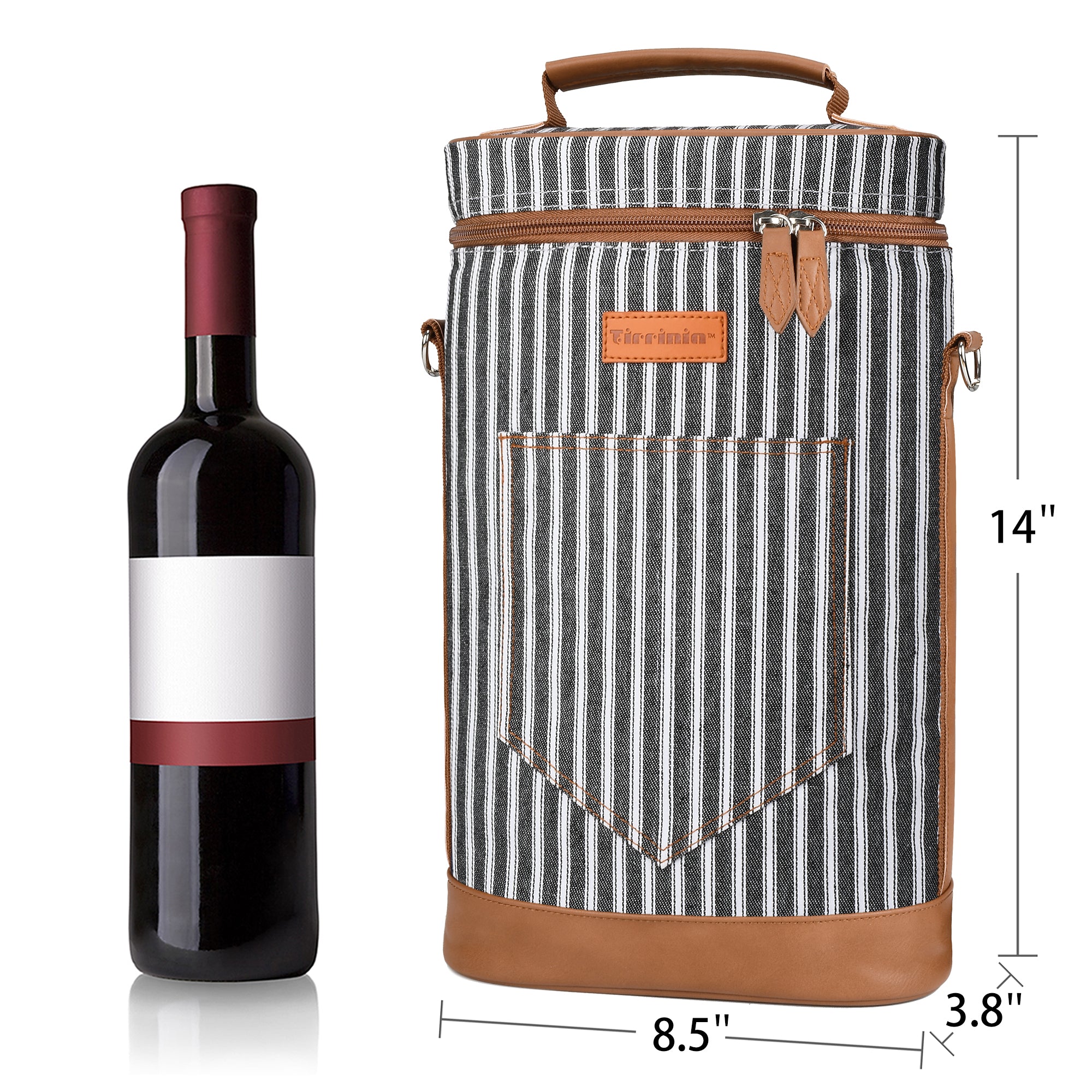 Black Stripe 2 Bottle Wine Gift Tote
