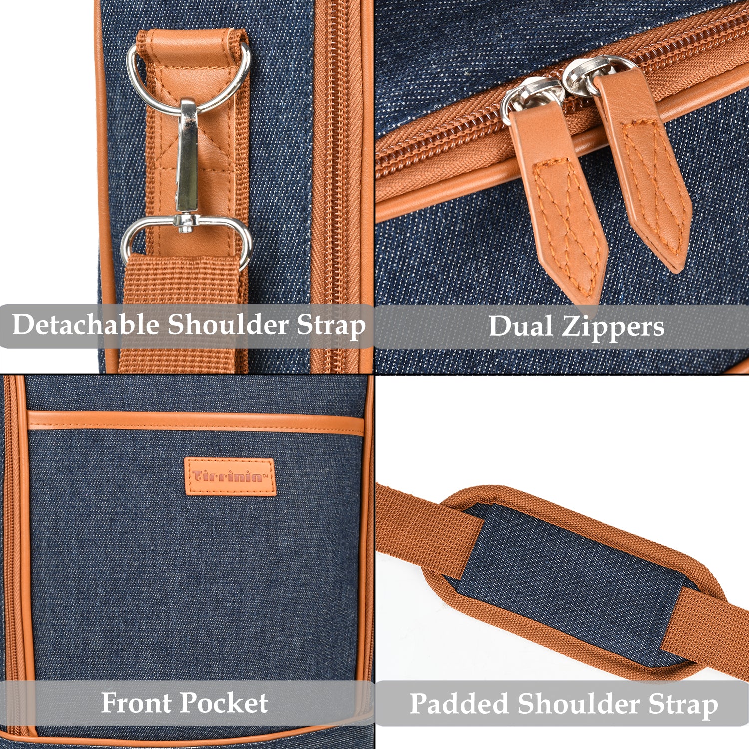 Dark Blue 2 Bottle Wine Cooler Carrier