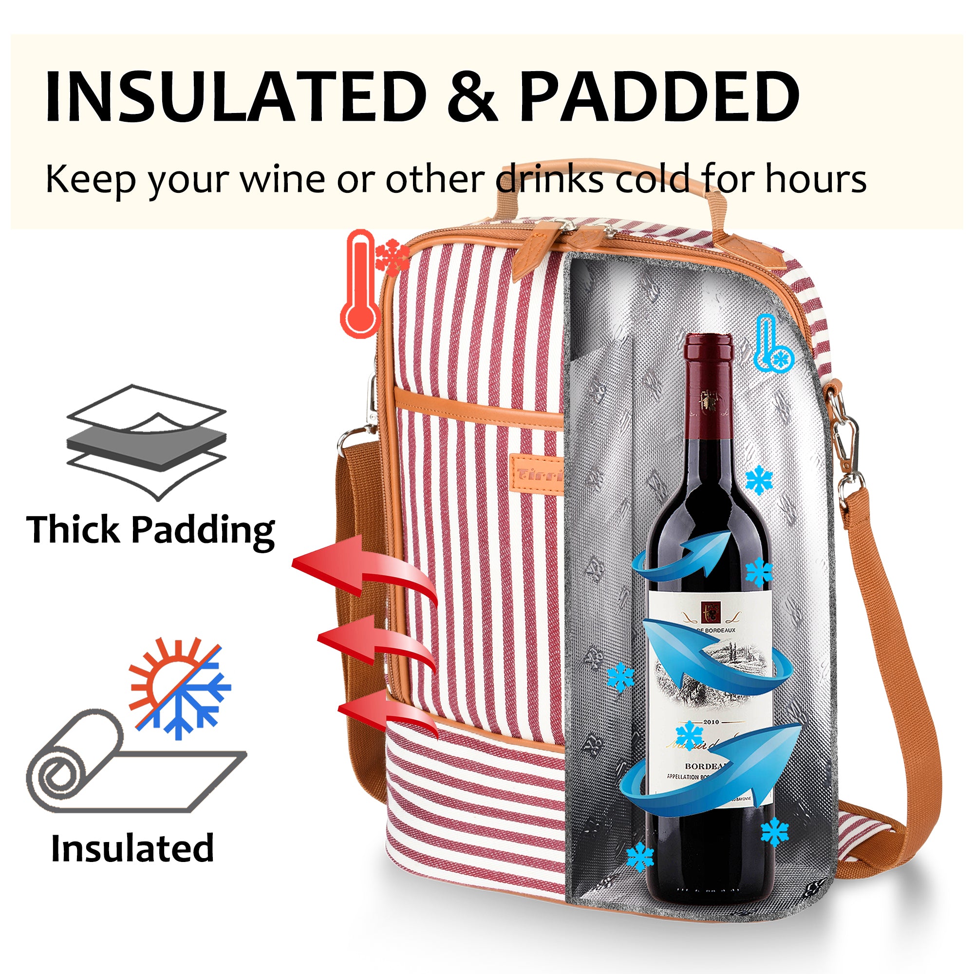 Red Stripe 2 Bottle Wine Cooler Carrier