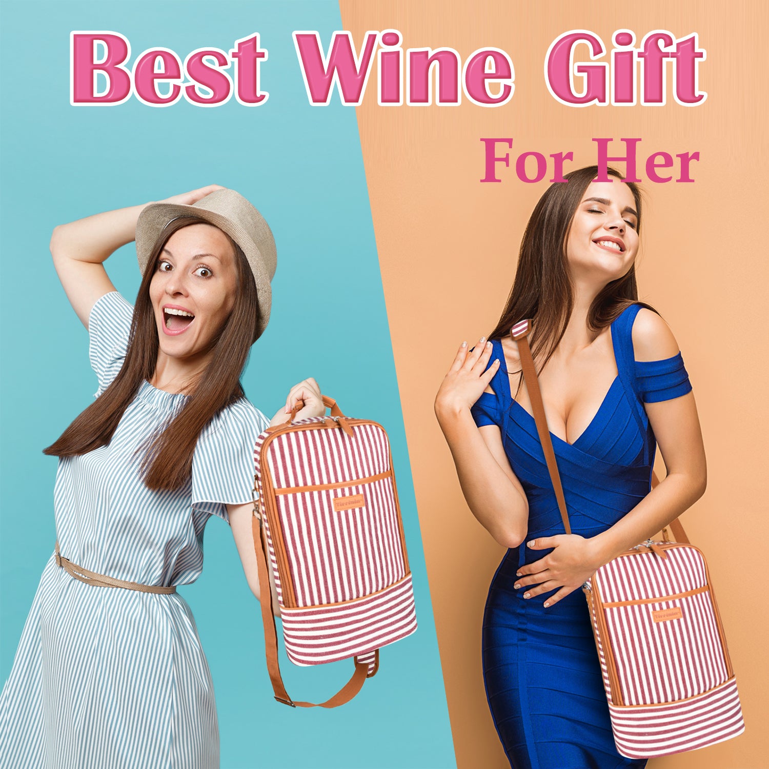 Red Stripe 2 Bottle Wine Cooler Carrier