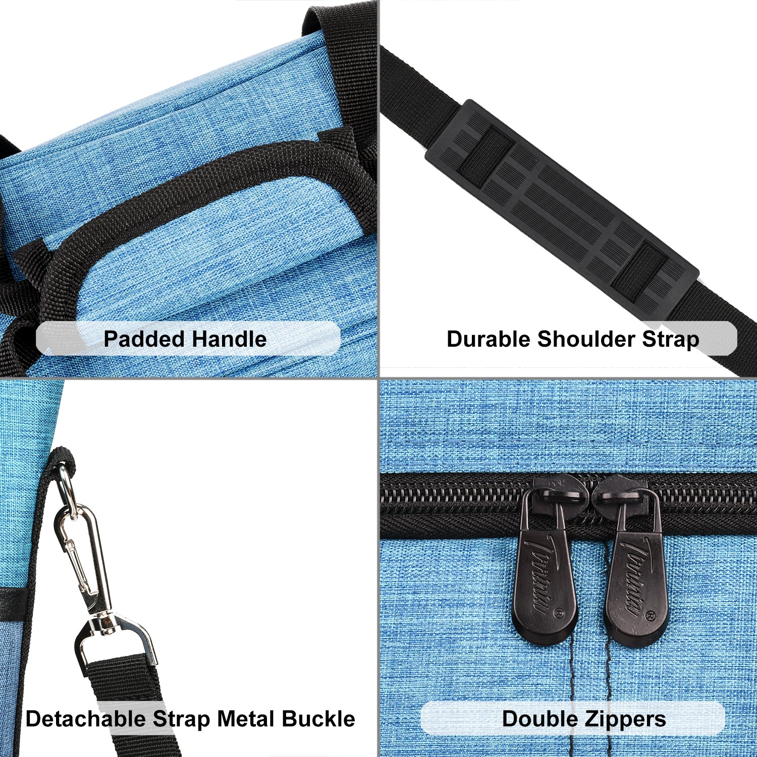 Blue 3 Bottle Wine Carrier with Corkscrew