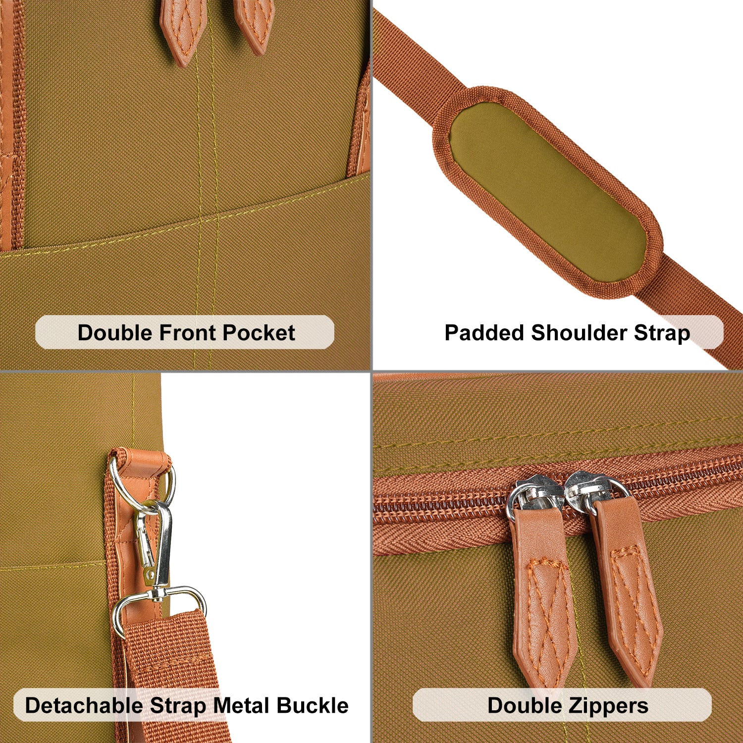 Khaki 3 Bottle Insulated Wine Gift carrier