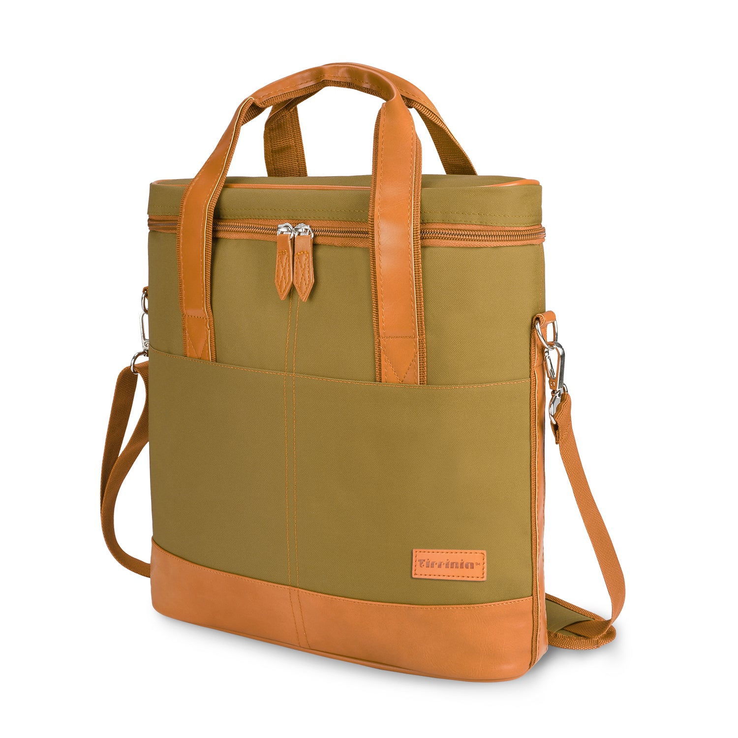 Khaki 3 Bottle Insulated Wine Gift carrier