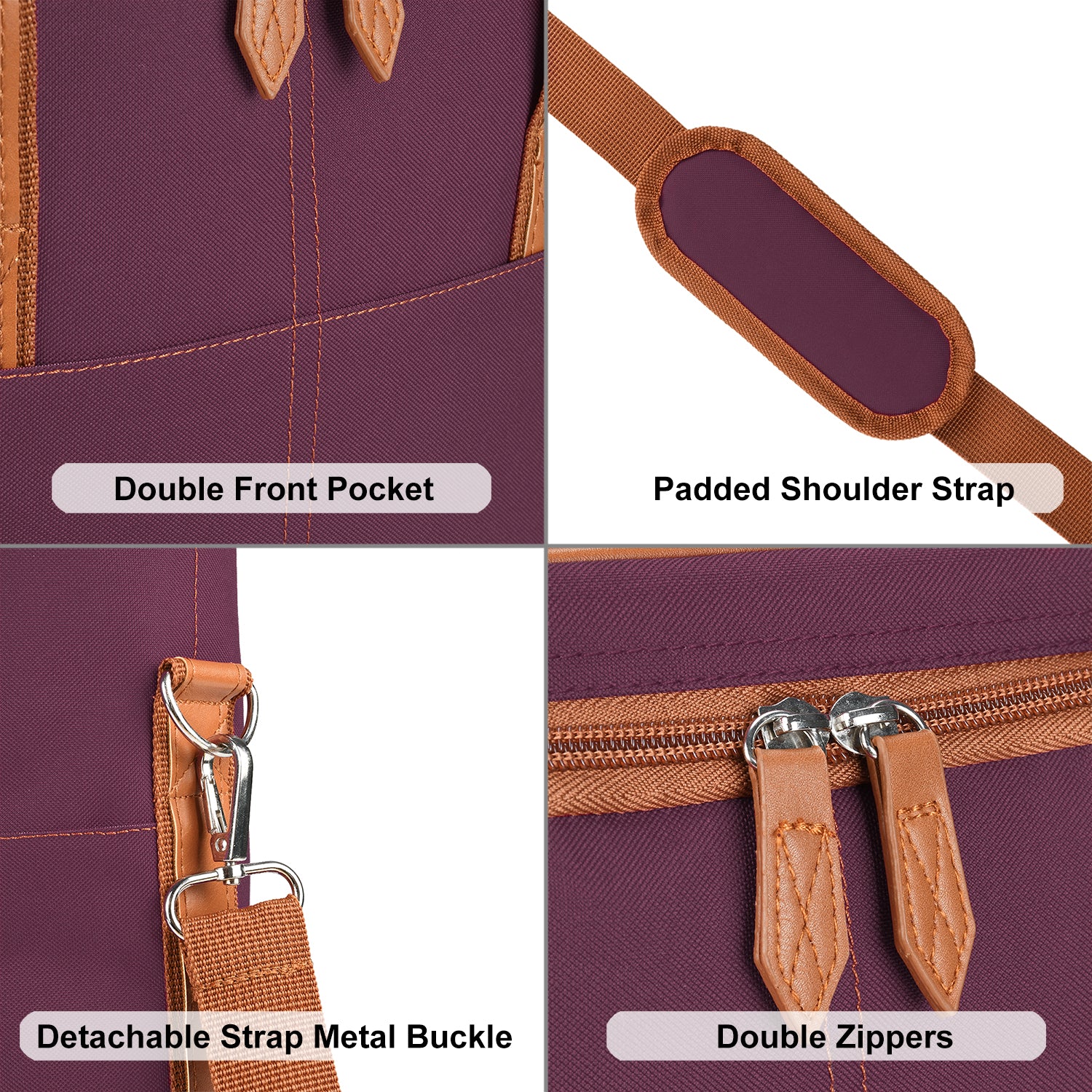 Purple 3 Bottle Insulated Wine Gift carrier