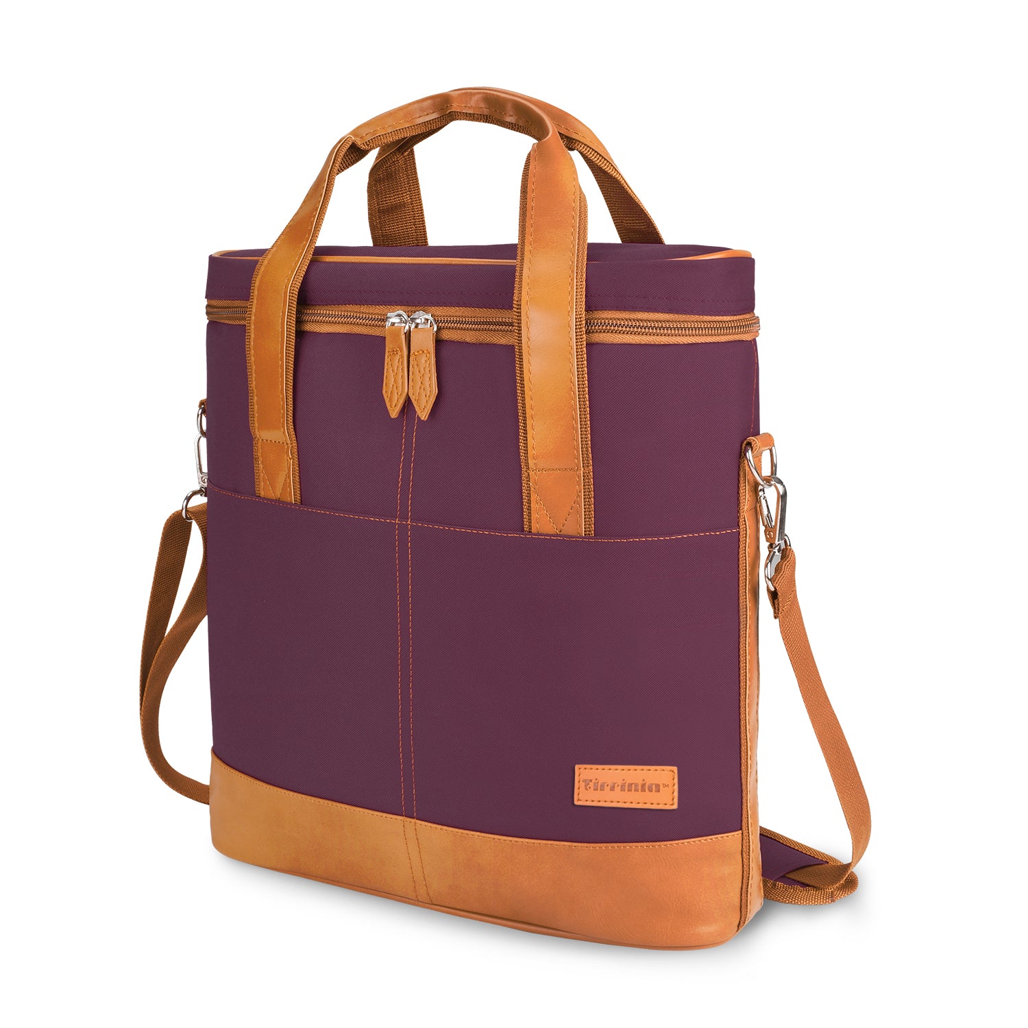 Purple 3 Bottle Insulated Wine Gift carrier