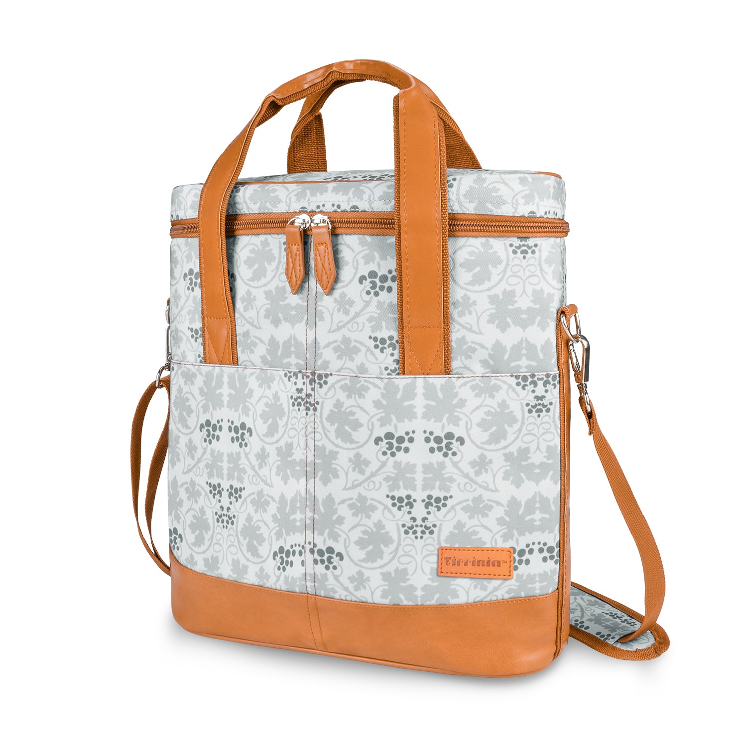 White Flower 3 Bottle Insulated Wine Gift carrier