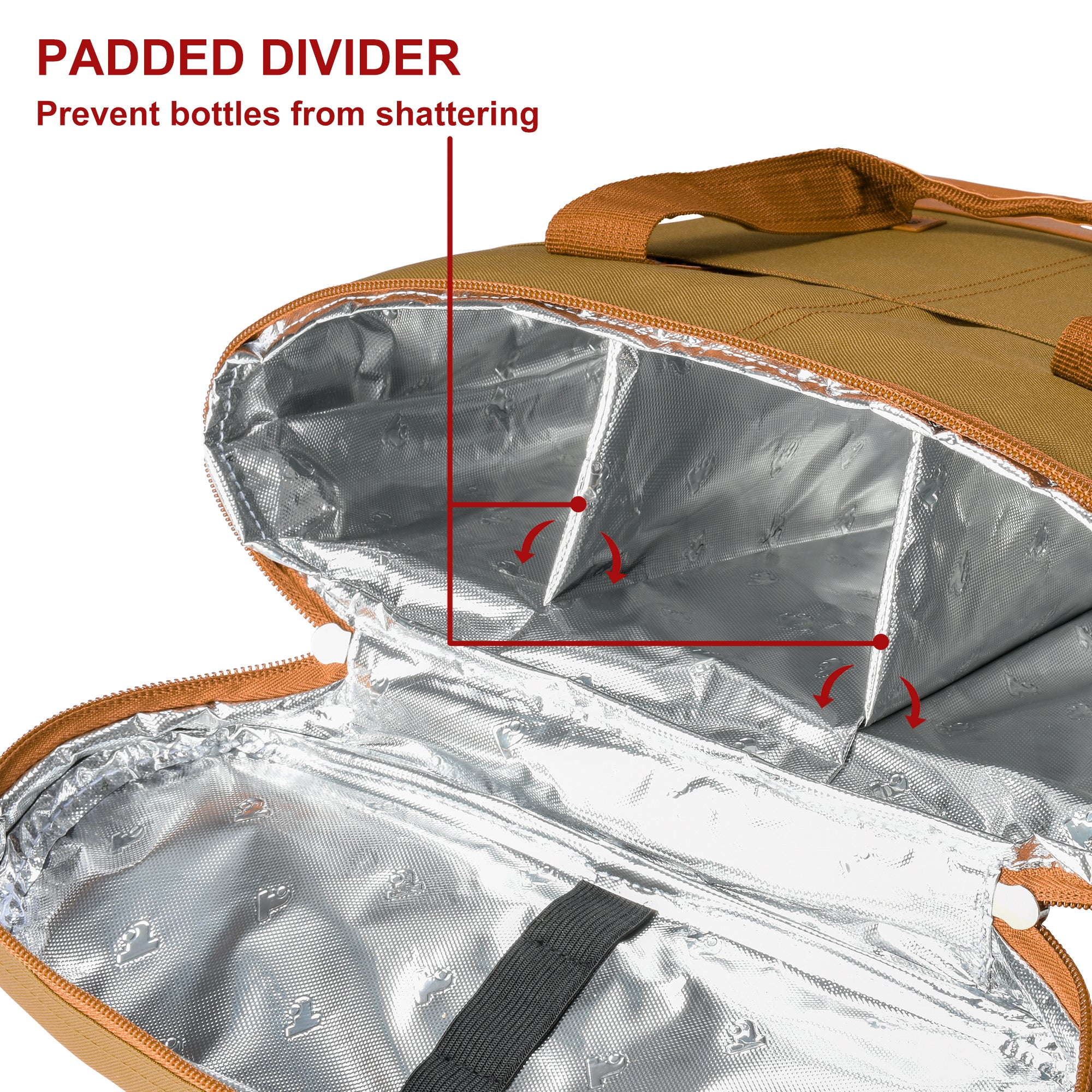 Khaki 3 Bottle Insulated Wine Gift carrier