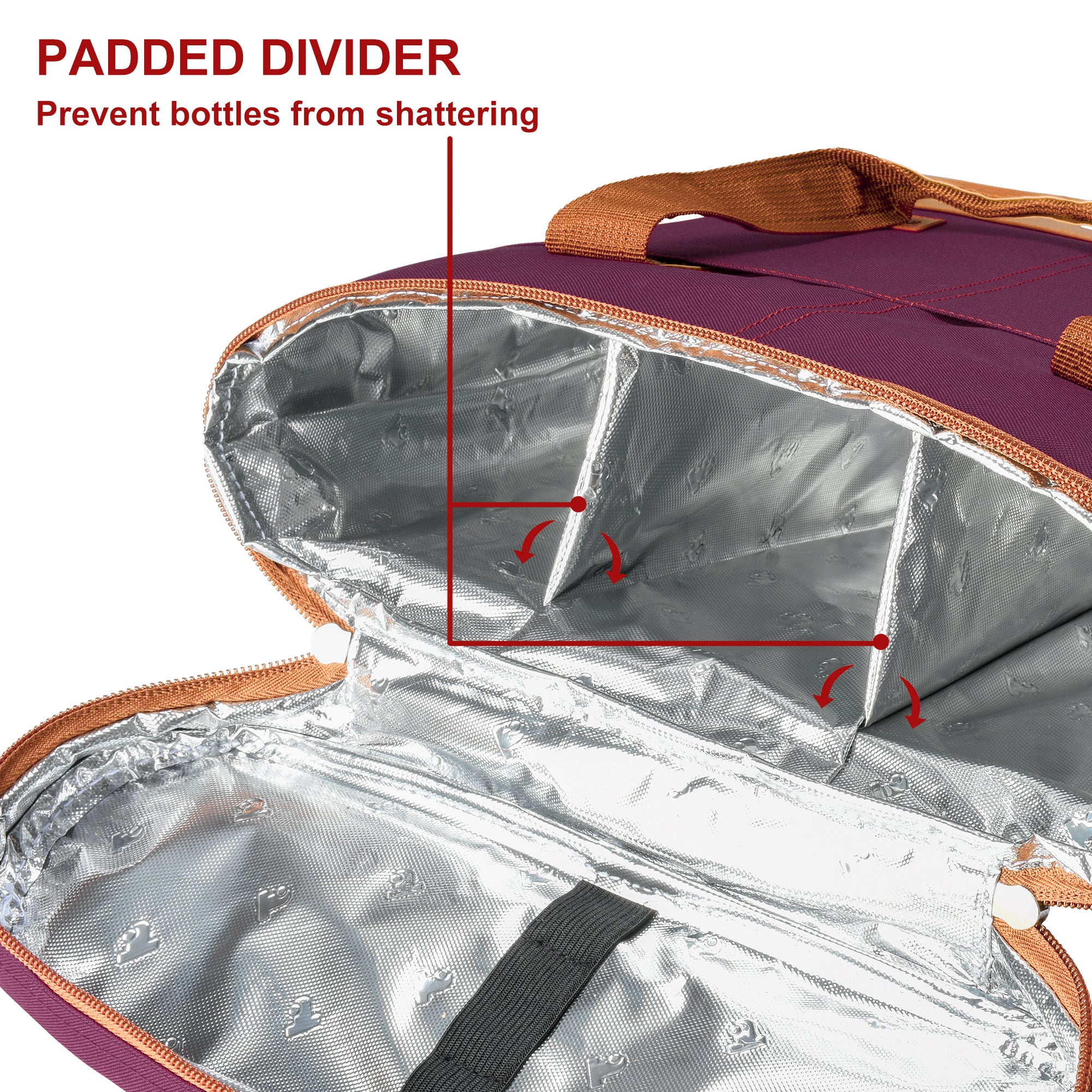 Purple 3 Bottle Insulated Wine Gift carrier