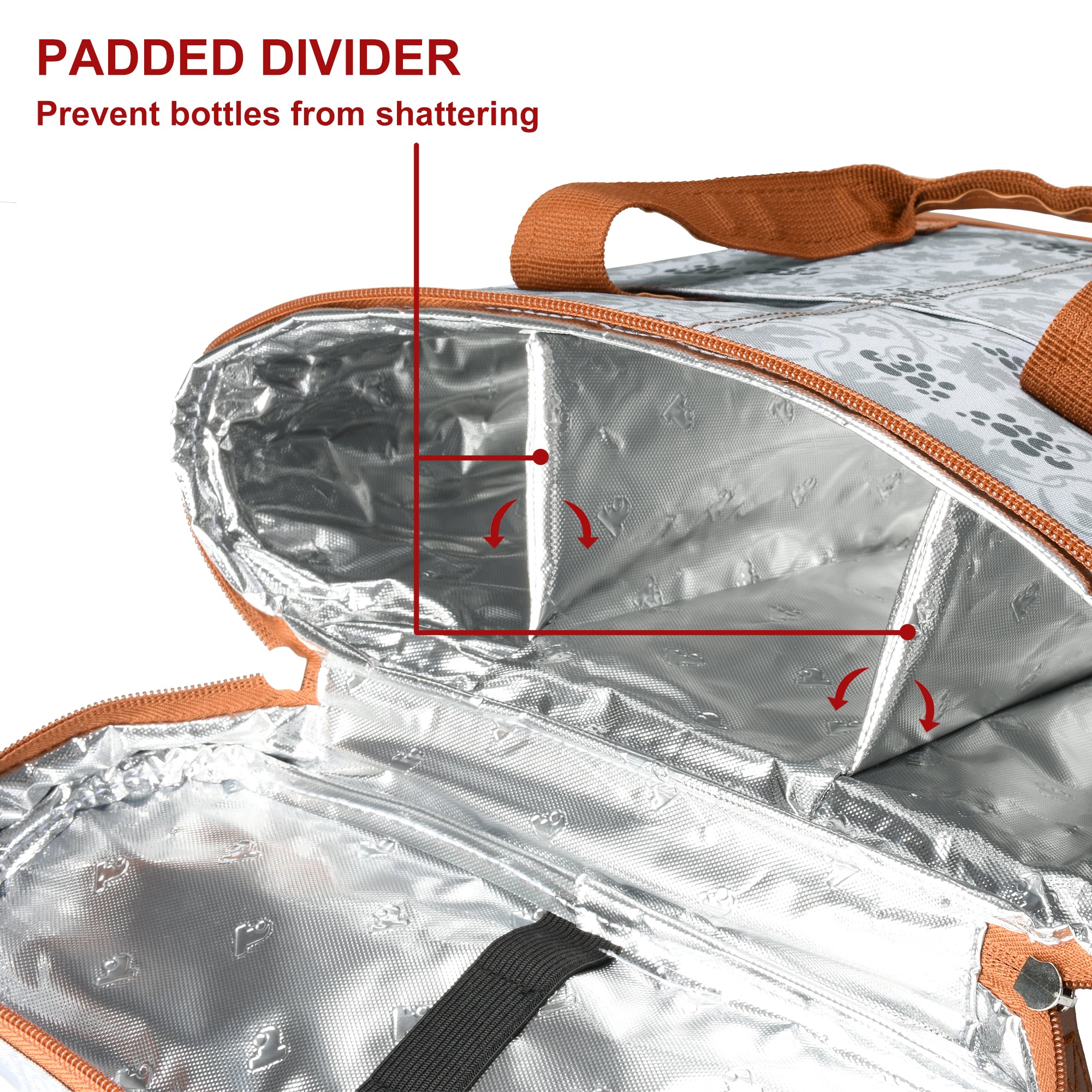 White Flower 3 Bottle Insulated Wine Gift carrier