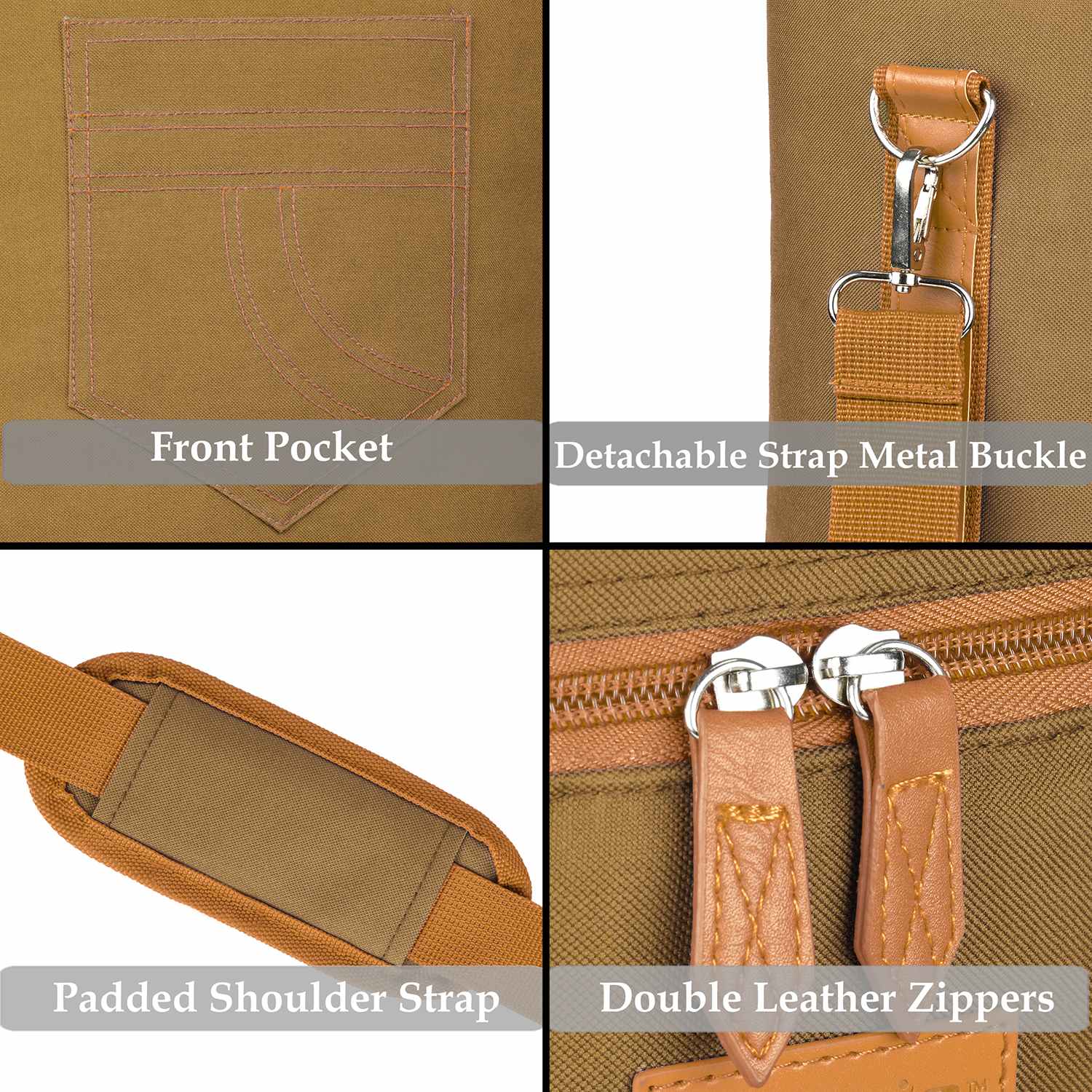 Khaki 4 Bottle Wine Bag