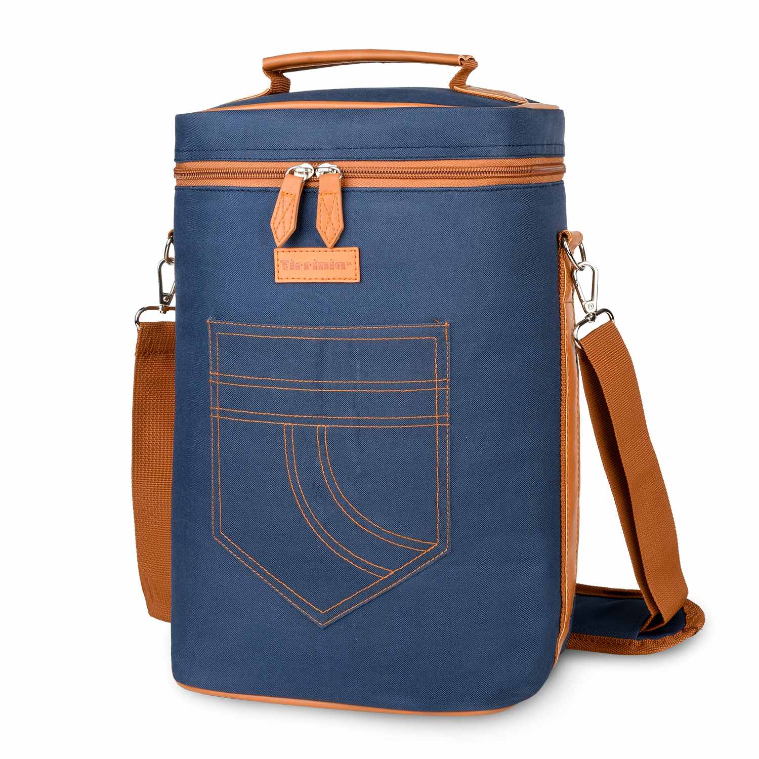 Dark Blue 4 Bottle Wine Bag