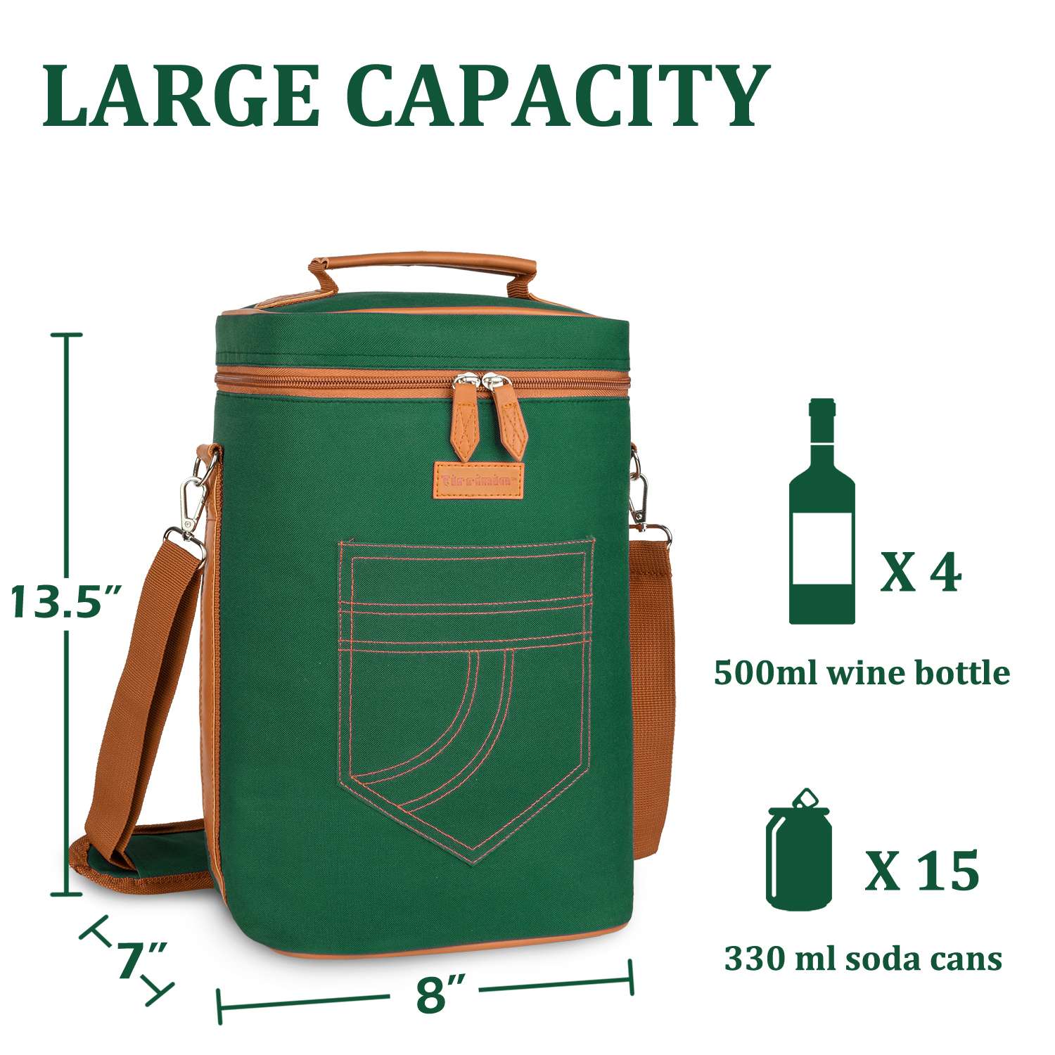 Green 4 Bottle Wine Bag