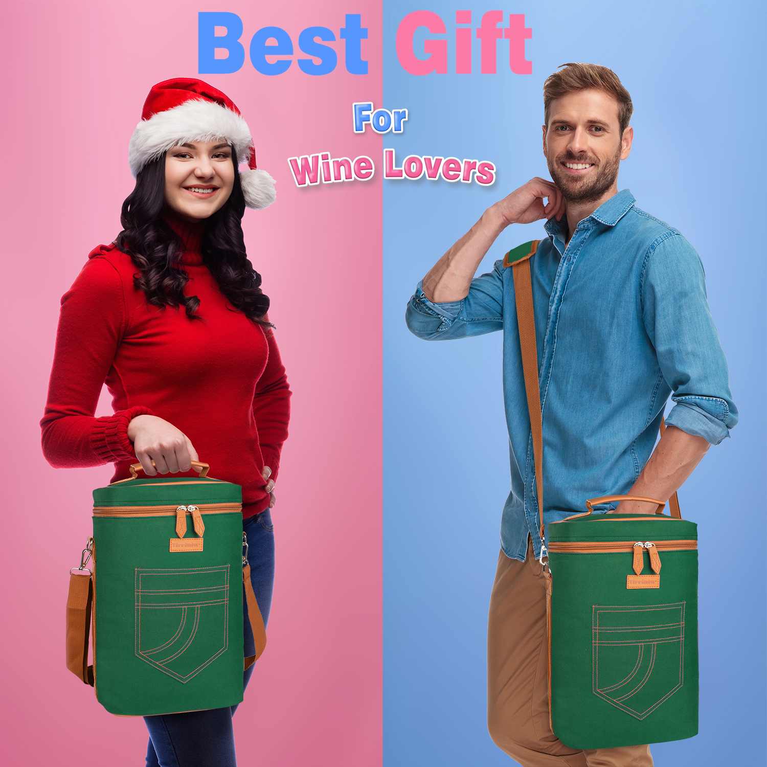 Green 4 Bottle Wine Bag