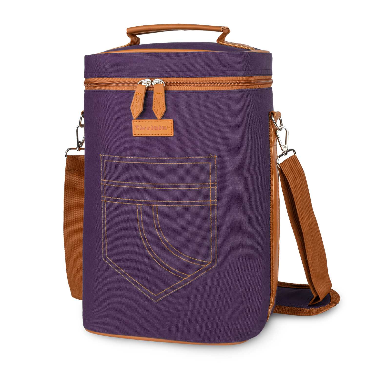 Purple 4 Bottle Wine Bag